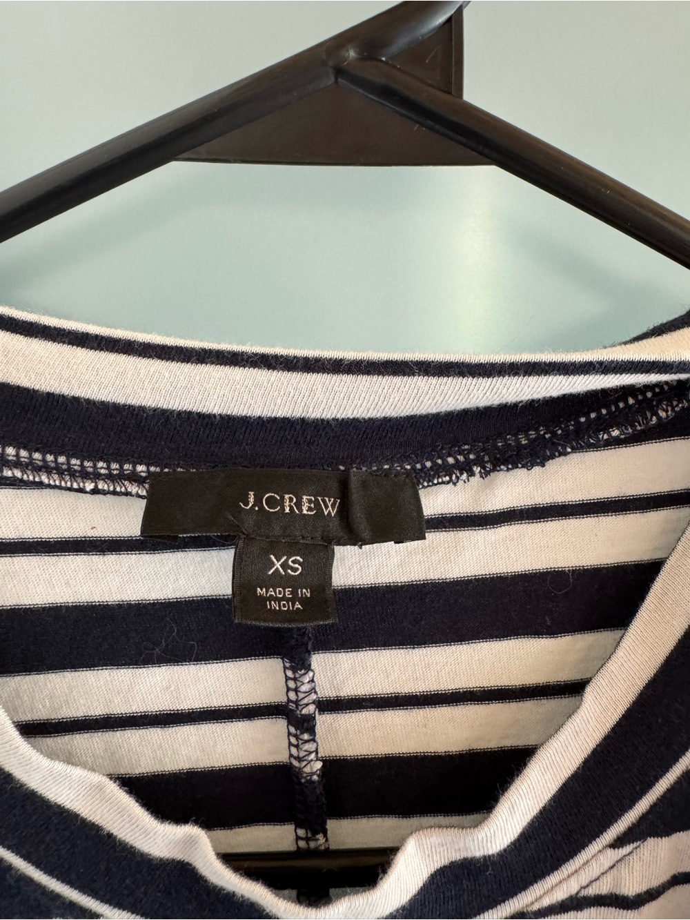 J. Crew Black & White Striped Midi T-Shirt Dress - Picture 4 of 5
